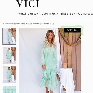 KOKO + MASON from VICI | Tiered Midi Dress | Women Small | Sold Out Online | NWT